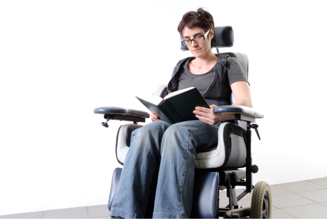 woman on a wheelchair