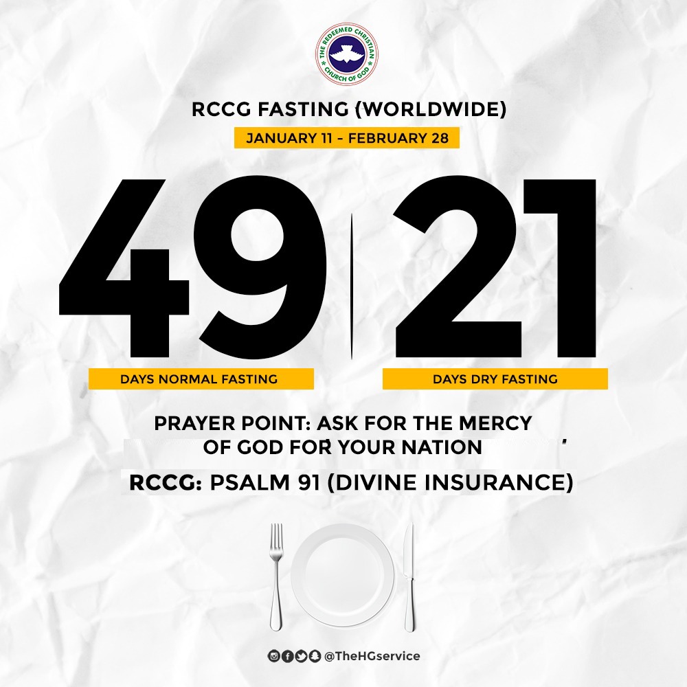 RCCG Commences Annual Fast (Download Prayer Guide Here) Giantability